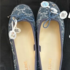 NWT Celine Denim Ballerina Flats
